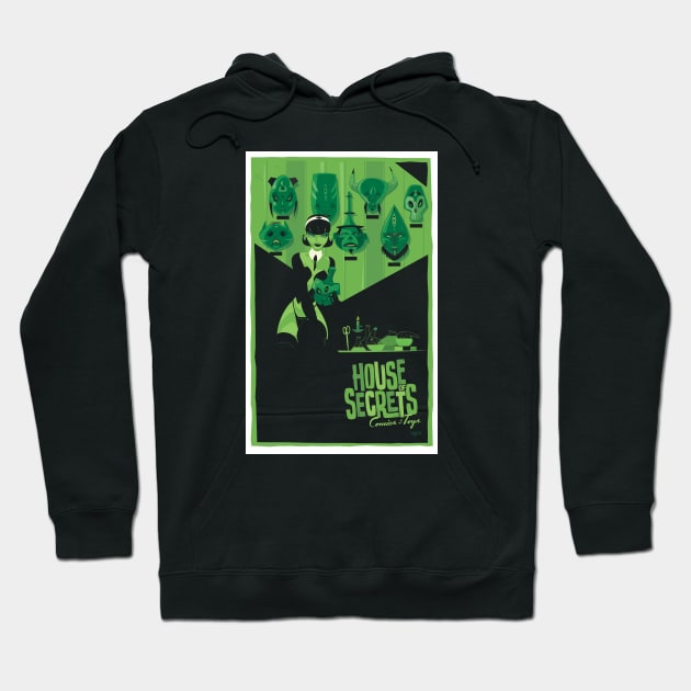 House of Secrets, Design 13, Black BG Hoodie by MythicLegendsDigital